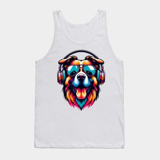 Drentsche Patrijshond Smiling DJ with Groovy Beats Tank Top